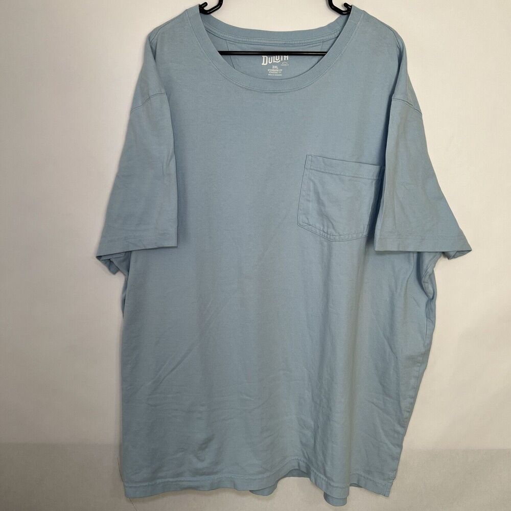 Duluth Trading Company Longtail T Shirt Mens Size 3XL Light Blue SS Pocket